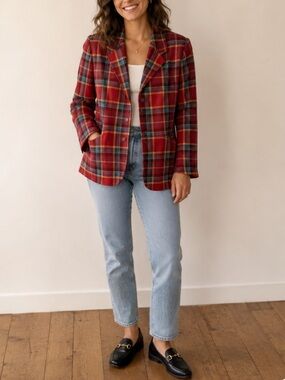 GAP Vintage 90’s Wool Plaid Blazer Jacket